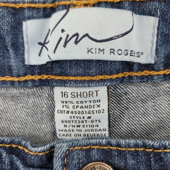 Kim Rogers Jeans Womens 16 Short‎ Blue Denim Straight Leg Medium Wash - Picture 7 of 12